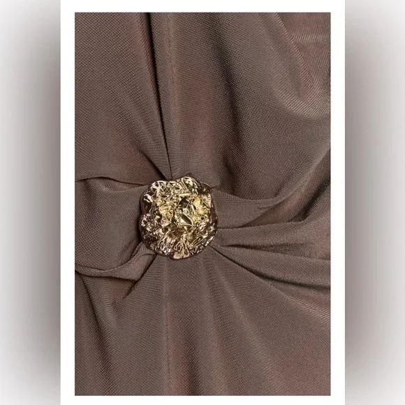 NWT Zara Elegant Brown Dress - Picture 8 of 10